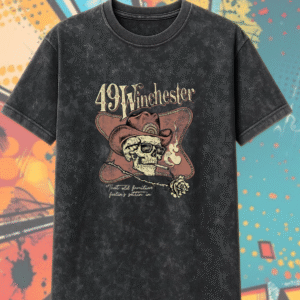 49 Winchester Tulsa 2025 Acid Wash Shirt or Hoodie – Skull & Rose Cowboy Tour Art