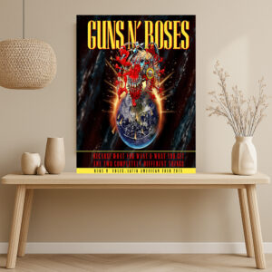 Guns N' Roses Latin American Tour 2025 Poster – Official Band Tour Art Canvas Print, Rock Concert Wall Decor