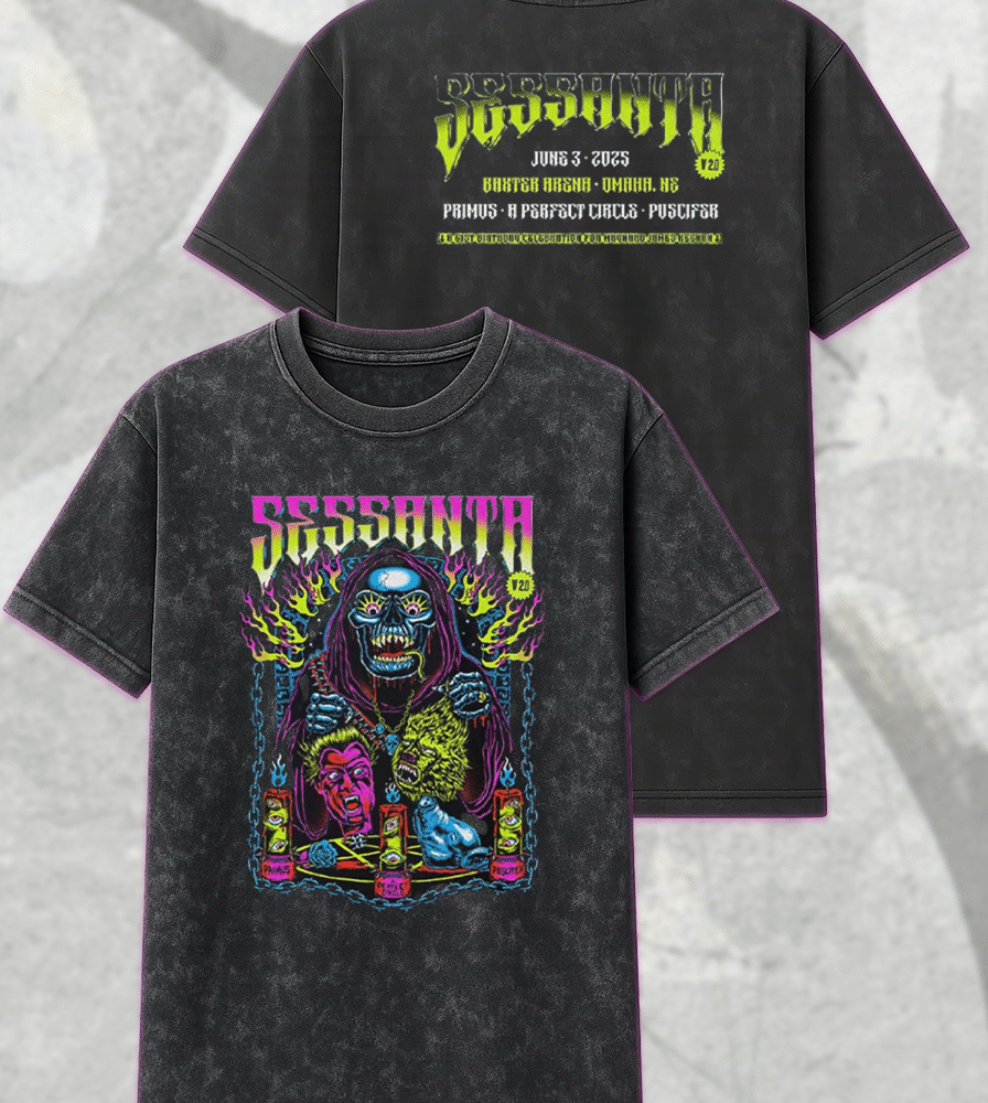 Sessanta Omaha Nebraska 2025 Acid Wash T-Shirt & Hoodie – Two-Sided Concert Merch (June 3 at Baxter Arena)
