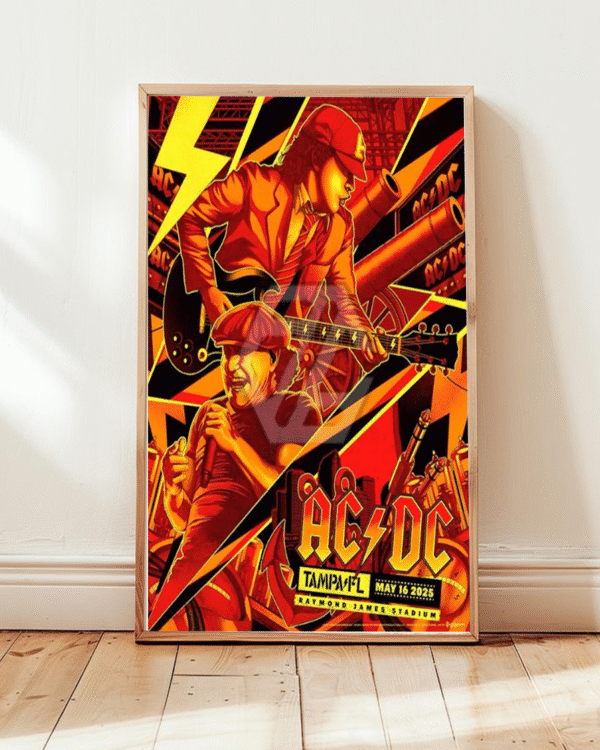 AC/DC PWR UP Tampa Florida 2025 Poster Canvas – Raymond James Stadium Concert May 16 – Home Decor Wall Art - Image 2