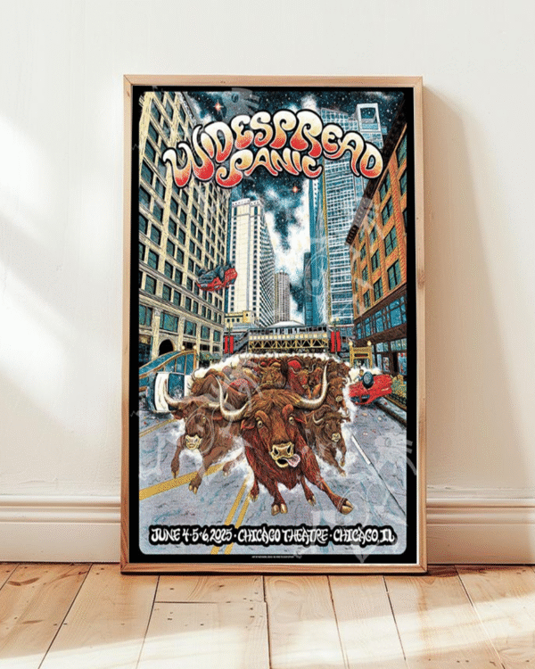 Widespread Panic Chicago 2025 Tour Poster Canvas – Chicago Theatre June 4–6 by Nathaniel Deas – Home Decor Wall Art - Image 2