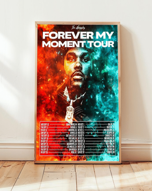 Tee Grizzley Forever My Moment Tour 2025 Poster Canvas – North American Dates & Cities – Hip-Hop Tour Wall Art - Image 2