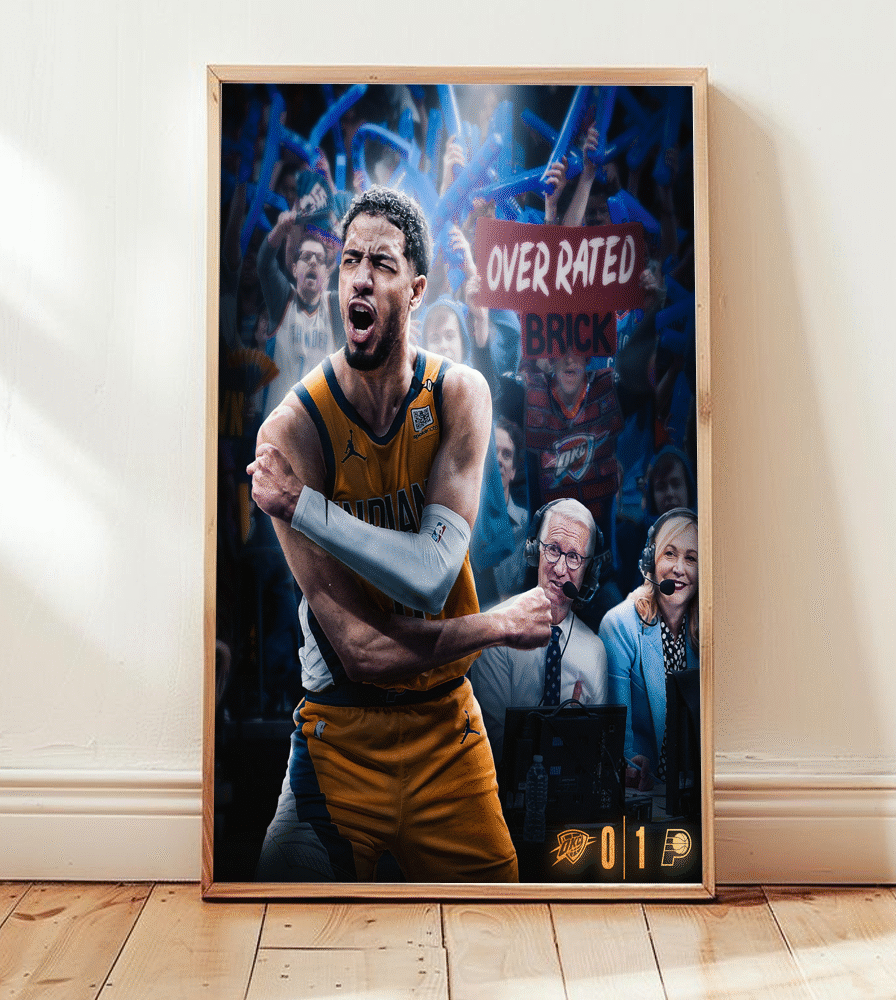 Tyrese Haliburton at Oklahoma City – Game 1 NBA Finals 2025 Canvas Poster Print