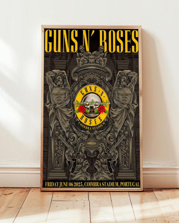 Guns N' Roses Coimbra Stadium Concert Poster – June 6, 2025 Portugal Tour Canvas Print