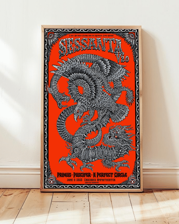 Sessanta V2.0 Maynard James Keenan 61st Birthday Poster – Emek Dragon Canvas Print, June 6 2025 Cascades Amphitheater Decor