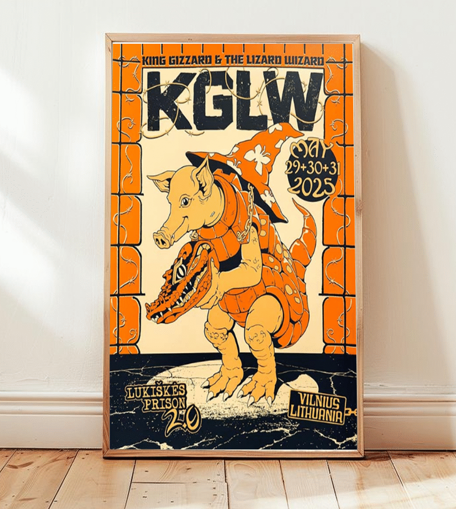 King Gizzard and the Lizard Wizard 3-Night Residency Poster / Canvas – Lukiskes Prison, Vilnius Lithuania (May 29–31, 2025)