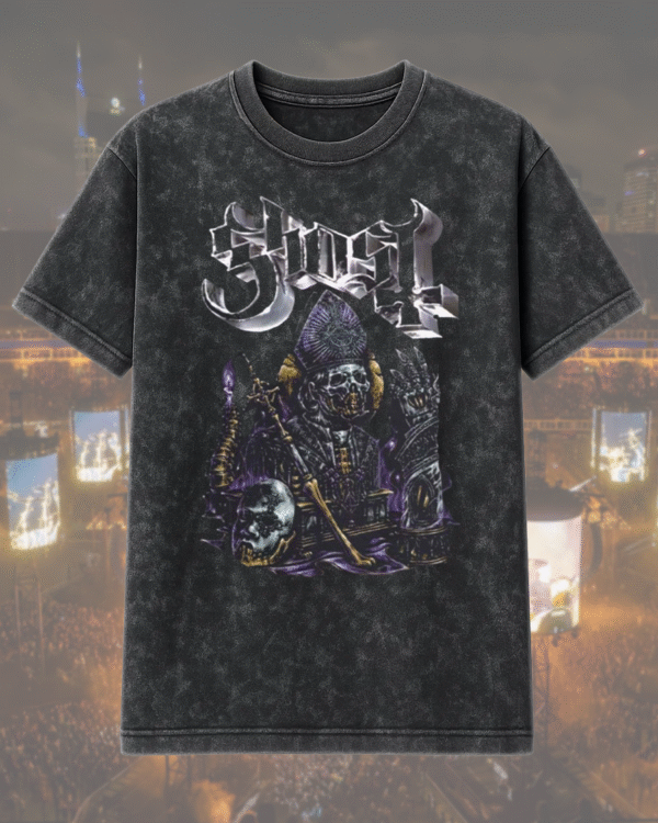Ghost Papa V “Perpetua” Acid Wash T-Shirt & Hoodie – Limited Edition Heavy Metal Fan Merch - Image 3