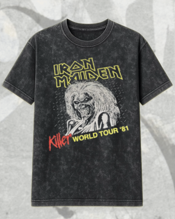 Iron Maiden Killer World Tour 1981 Tie Dye – Acid Wash T-Shirt & Hoodie (Vintage Heavy Metal Merch) - Image 3