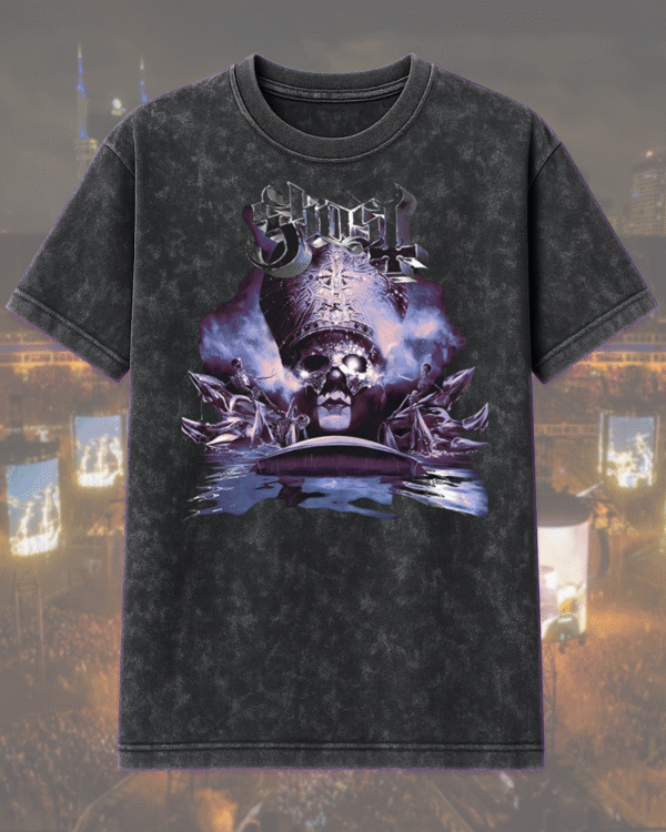 Ghost Skeletour 2025 Acid Wash T-Shirt & Hoodie – Goransson Arena, Sandviken, Sweden | May 23 Tour Artwork - Image 3
