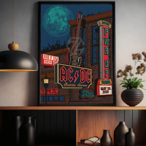 AC/DC PWR UP Nashville 2025 Poster Canvas – Dive Bar Pop-Up & Nissan Stadium Concert May 20 – Home Decor Wall Art