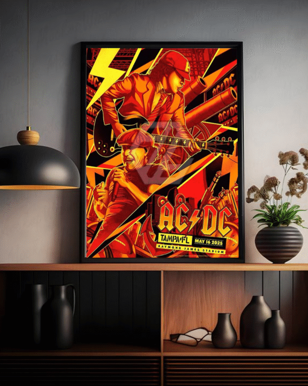 AC/DC PWR UP Tampa Florida 2025 Poster Canvas – Raymond James Stadium Concert May 16 – Home Decor Wall Art