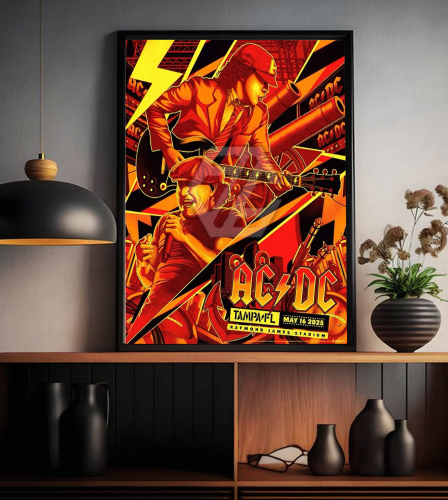 AC/DC PWR UP Tampa Florida 2025 Poster Canvas – Raymond James Stadium Concert May 16 – Home Decor Wall Art