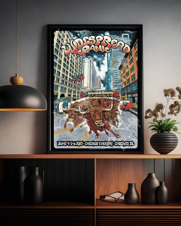 Widespread Panic Chicago 2025 Tour Poster Canvas – Chicago Theatre June 4–6 by Nathaniel Deas – Home Decor Wall Art