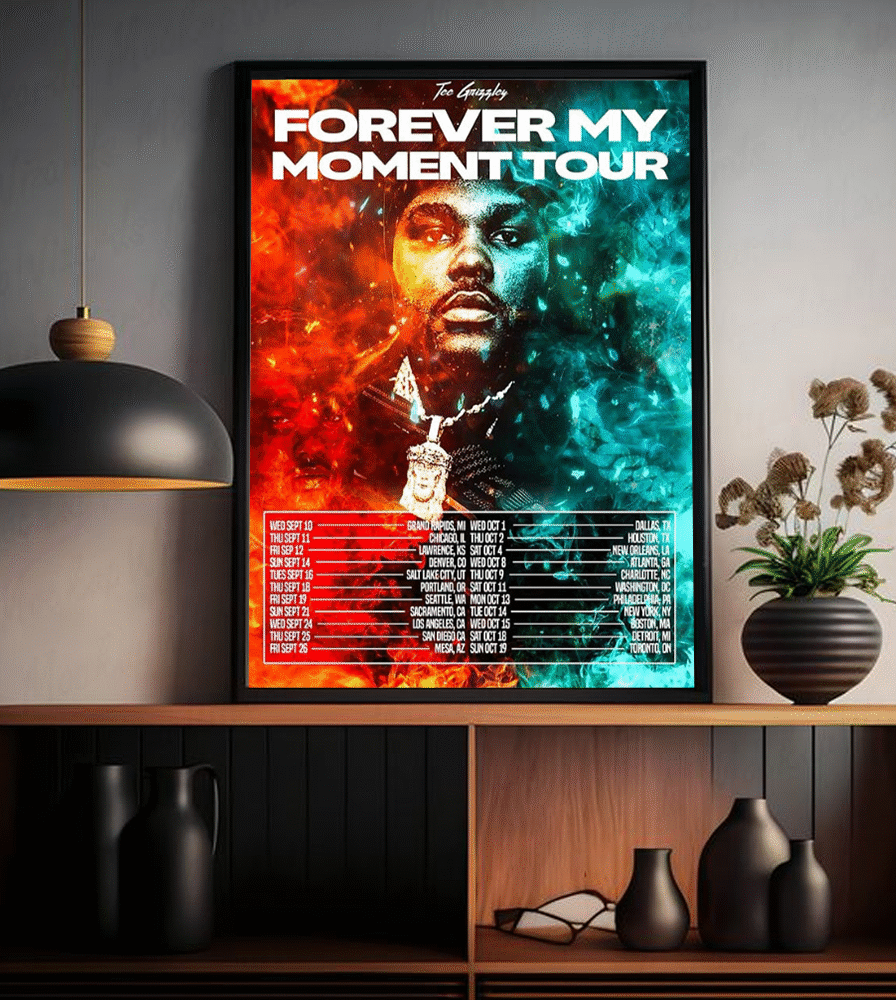 Tee Grizzley Forever My Moment Tour 2025 Poster Canvas – North American Dates & Cities – Hip-Hop Tour Wall Art