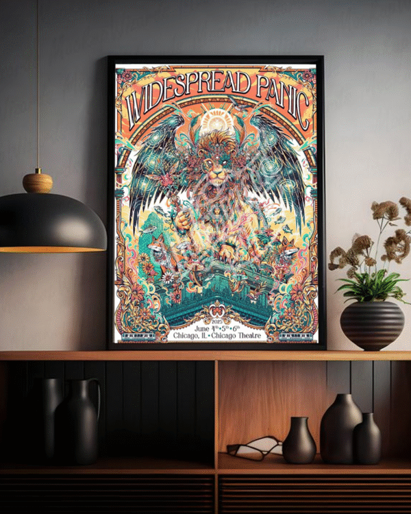 Widespread Panic Chicago 2025 Poster Canvas – June 4–6 at Chicago Theatre by Juan Ma Orozco