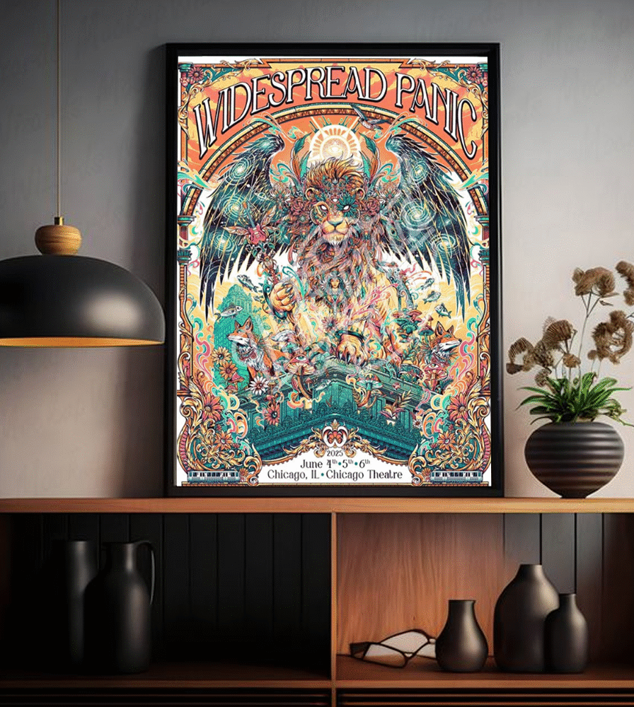 Widespread Panic Chicago 2025 Poster Canvas – June 4–6 at Chicago Theatre by Juan Ma Orozco