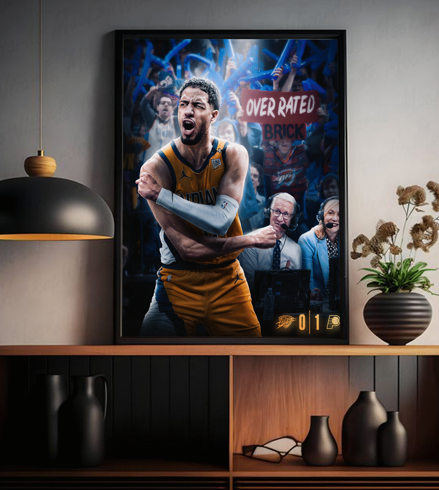 Tyrese Haliburton at Oklahoma City – Game 1 NBA Finals 2025 Canvas Poster Print