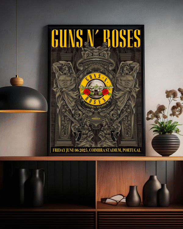 Guns N' Roses Coimbra Stadium Concert Poster – June 6, 2025 Portugal Tour Canvas Print