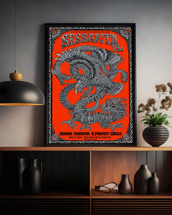 Sessanta V2.0 Maynard James Keenan 61st Birthday Poster – Emek Dragon Canvas Print, June 6 2025 Cascades Amphitheater Decor
