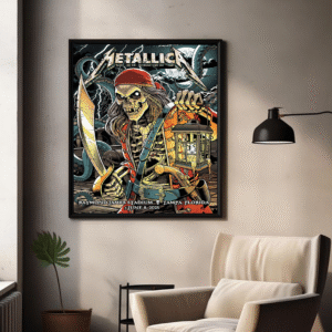 Metallica Pirate Skull Poster Canvas – Raymond James Stadium, Tampa 2025 (June 8)