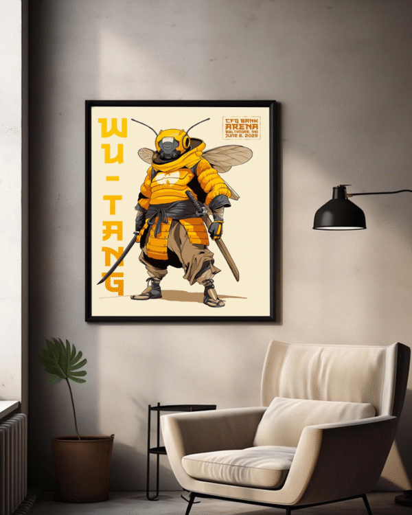 Wu-Tang Clan Baltimore Maryland 2025 Venue Poster – Killer Bee Artwork at CFG Bank Arena, June 6, 2025