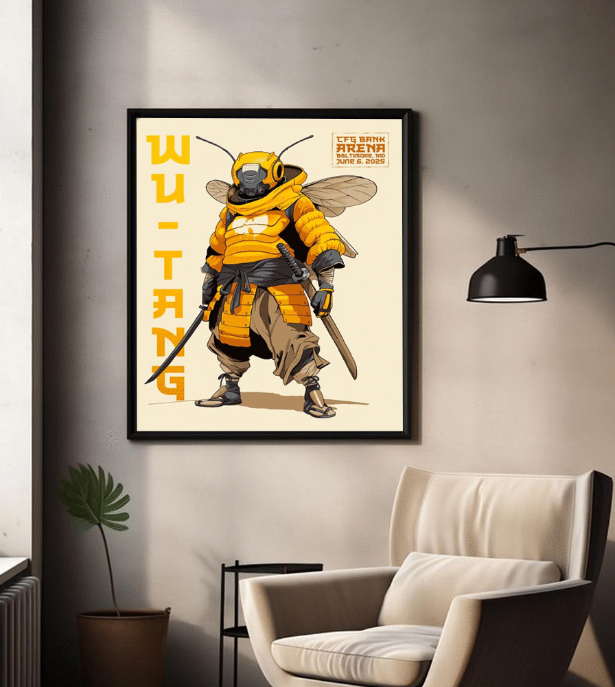 Wu-Tang Clan Baltimore Maryland 2025 Venue Poster – Killer Bee Artwork at CFG Bank Arena, June 6, 2025