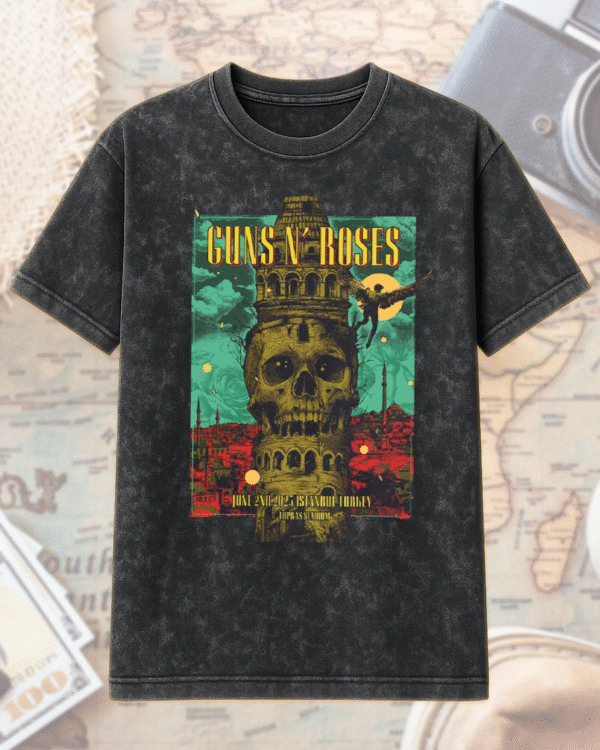 Guns N’ Roses Istanbul 2025 Acid Wash T-Shirt / Hoodie – Tupras Stadium June 2 Concert Tour Merch - Image 3
