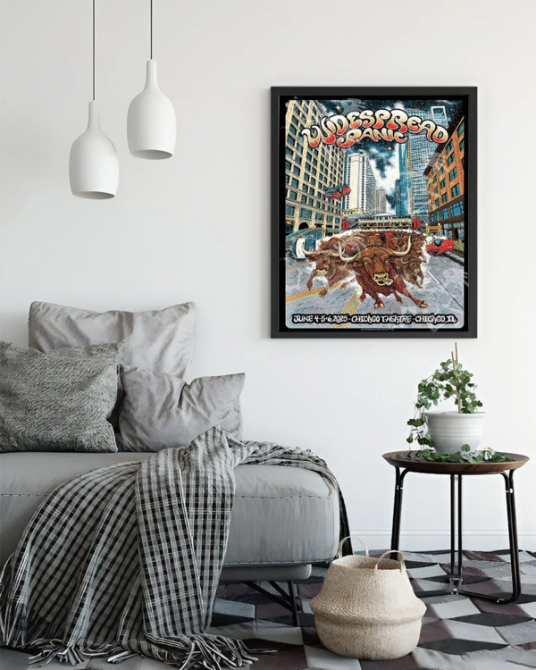 Widespread Panic Chicago 2025 Tour Poster Canvas – Chicago Theatre June 4–6 by Nathaniel Deas – Home Decor Wall Art - Image 3