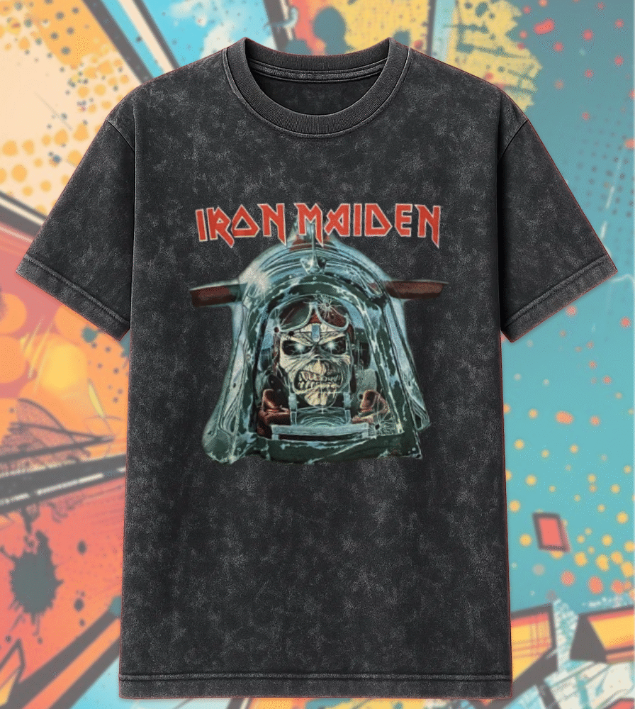 Iron Maiden Aces High 2003 World Tour – Acid Wash T-Shirt & Hoodie (Vintage-Inspired)