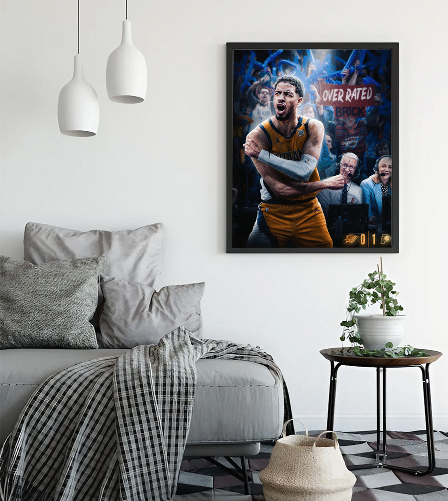 Tyrese Haliburton at Oklahoma City – Game 1 NBA Finals 2025 Canvas Poster Print