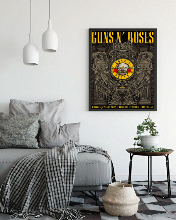 Guns N' Roses Coimbra Stadium Concert Poster – June 6, 2025 Portugal Tour Canvas Print