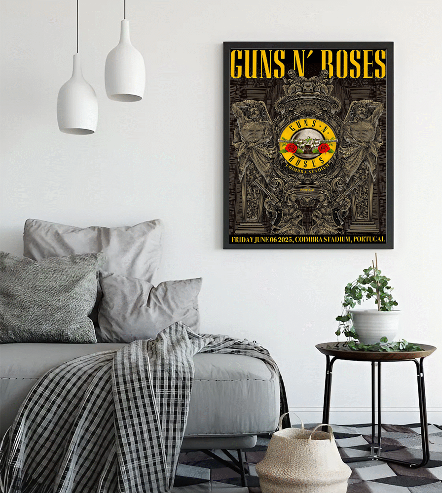 Guns N' Roses Coimbra Stadium Concert Poster – June 6, 2025 Portugal Tour Canvas Print