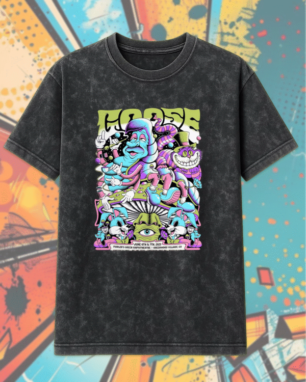 Goose 2025 Acid Wash Shirt or Hoodie – Greenwood Village Colorado Poster Merch (June 6–7 Fiddler’s Green Amphitheatre)