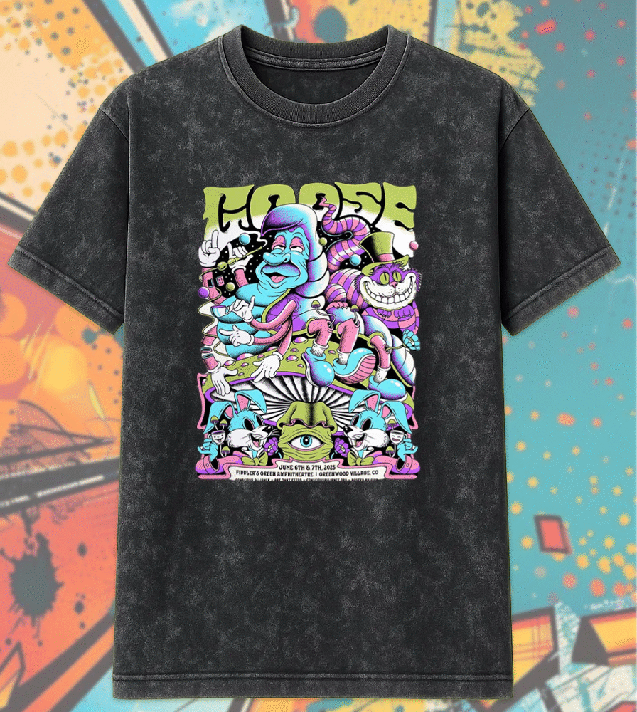 Goose 2025 Acid Wash Shirt or Hoodie – Greenwood Village Colorado Poster Merch (June 6–7 Fiddler’s Green Amphitheatre)