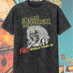Iron Maiden Killer World Tour 1981 Tie Dye – Acid Wash T-Shirt & Hoodie (Vintage Heavy Metal Merch)