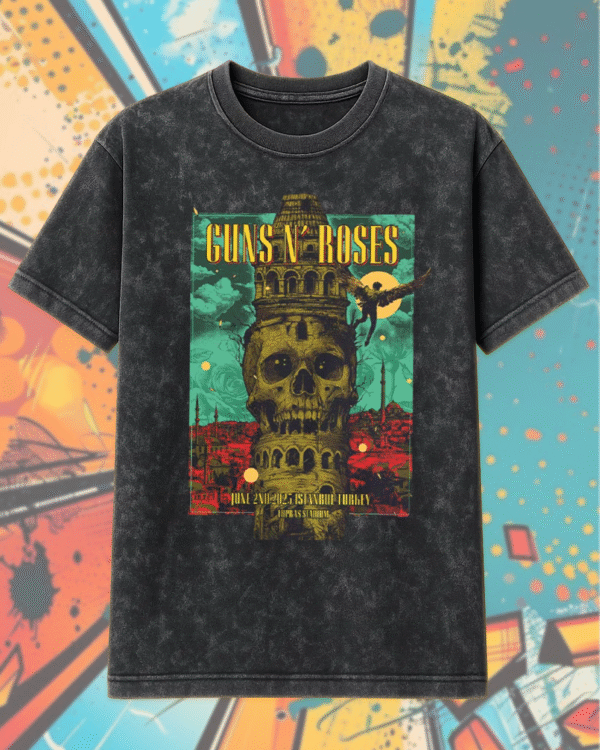 Guns N’ Roses Istanbul 2025 Acid Wash T-Shirt / Hoodie – Tupras Stadium June 2 Concert Tour Merch