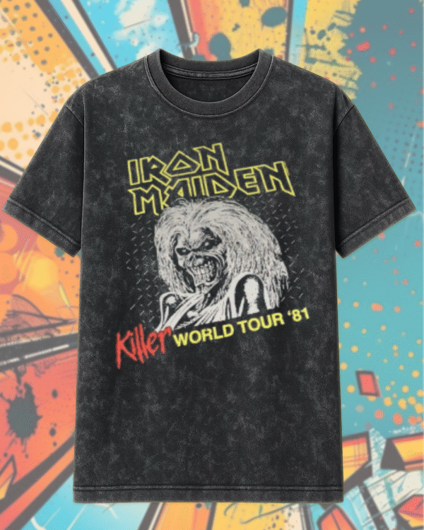 Iron Maiden Killer World Tour 1981 Tie Dye – Acid Wash T-Shirt & Hoodie (Vintage Heavy Metal Merch)