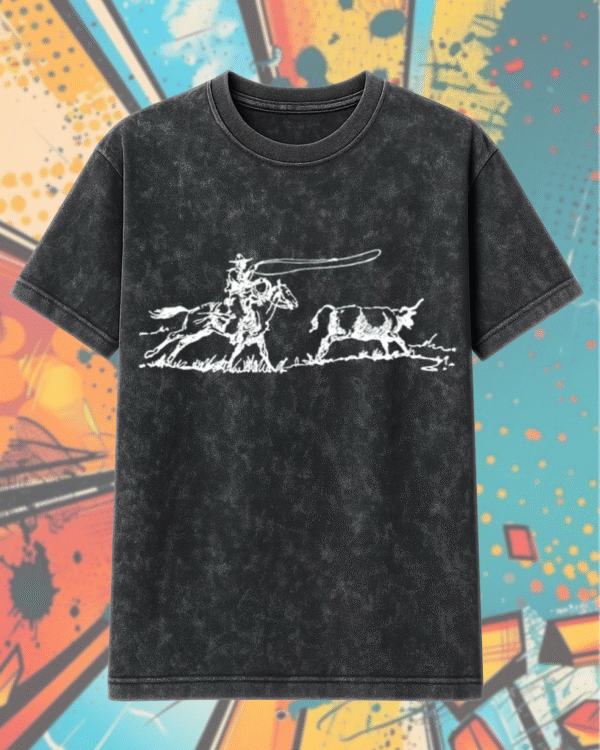 Cowboy Roping Western Acid Wash Shirt – Vintage Rodeo Graphic T-Shirt & Hoodie | Country Girl Comfort Fit