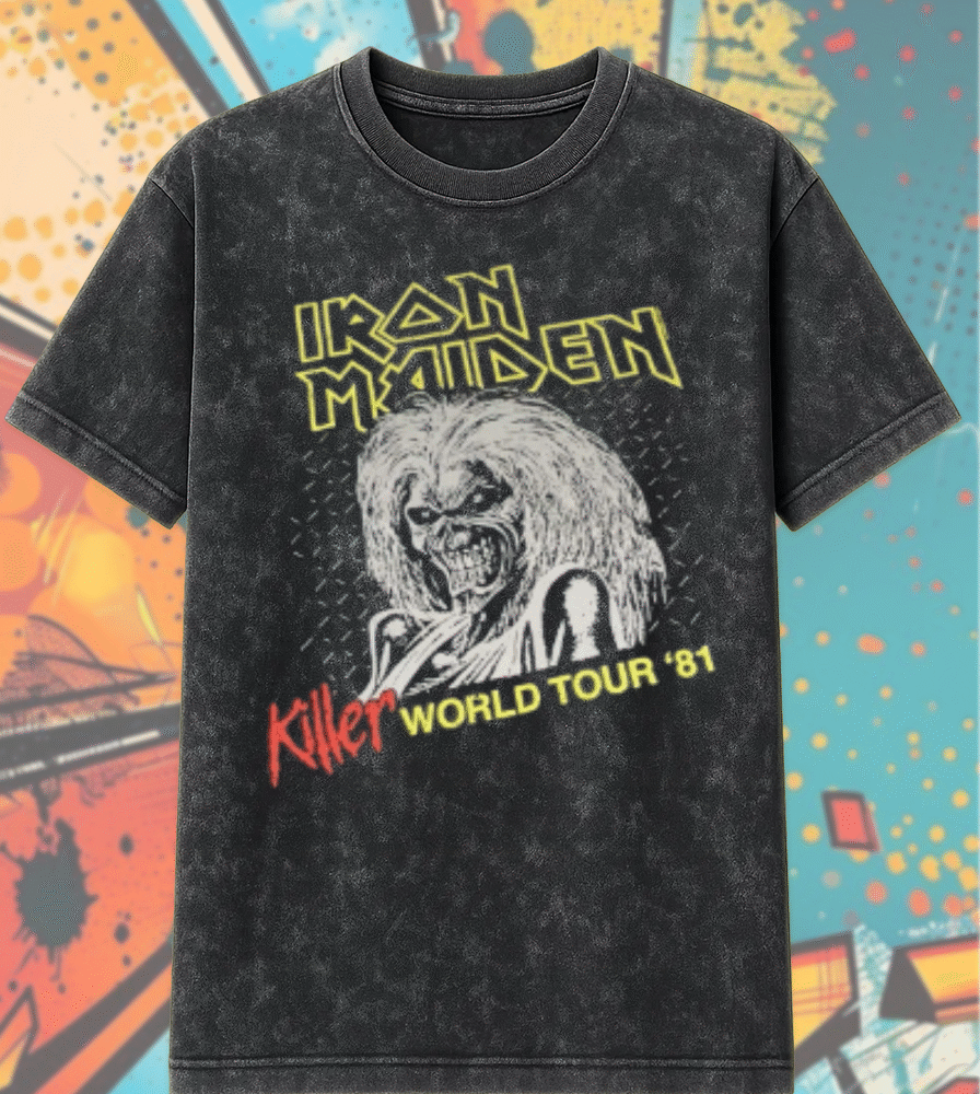 Iron Maiden Killer World Tour 1981 Tie Dye – Acid Wash T-Shirt & Hoodie (Vintage Heavy Metal Merch)