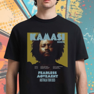Kamasi Washington Fearless Movement Australia Tour 2025 Poster T-Shirt – Tour Dates Graphic Tee