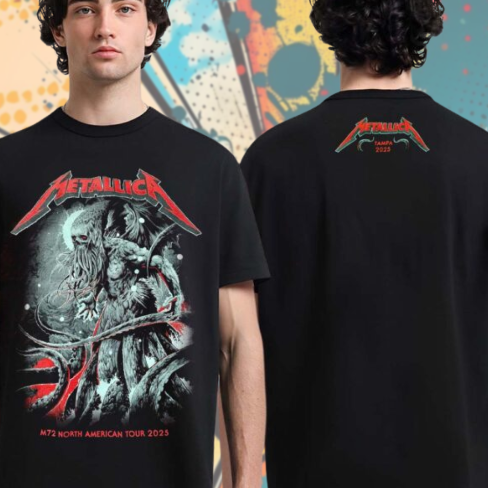 Metallica M72 Tampa 2025 Pop Up Shop Two-Sided T-Shirt – Tampa, Florida at Raymond James Stadium (June 6 & 8, 2025)