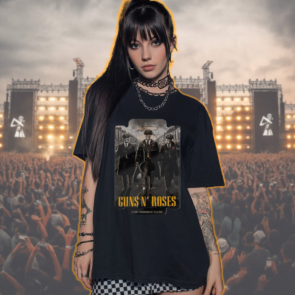 Guns N’ Roses UK Tour 2025 – Villa Park Skeleton Mob T-Shirt by SkullHaus - Image 3