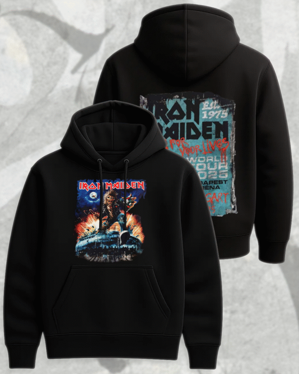 Iron Maiden Run For Your Lives World Tour 2025 Budapest T-Shirt, Hoodie, Long Sleeve, Sweatshirt & Tank Top – Two-Sided Merch (May 27–28 | Budapest Arena) - Image 8