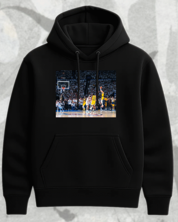 "BIG TIME BUCKET" Tyrese Haliburton Clutch Buzzer-Beater – NBA Playoffs 2025 T-Shirt, Hoodie, Sweatshirt, Tank Top & Long Sleeve - Image 4