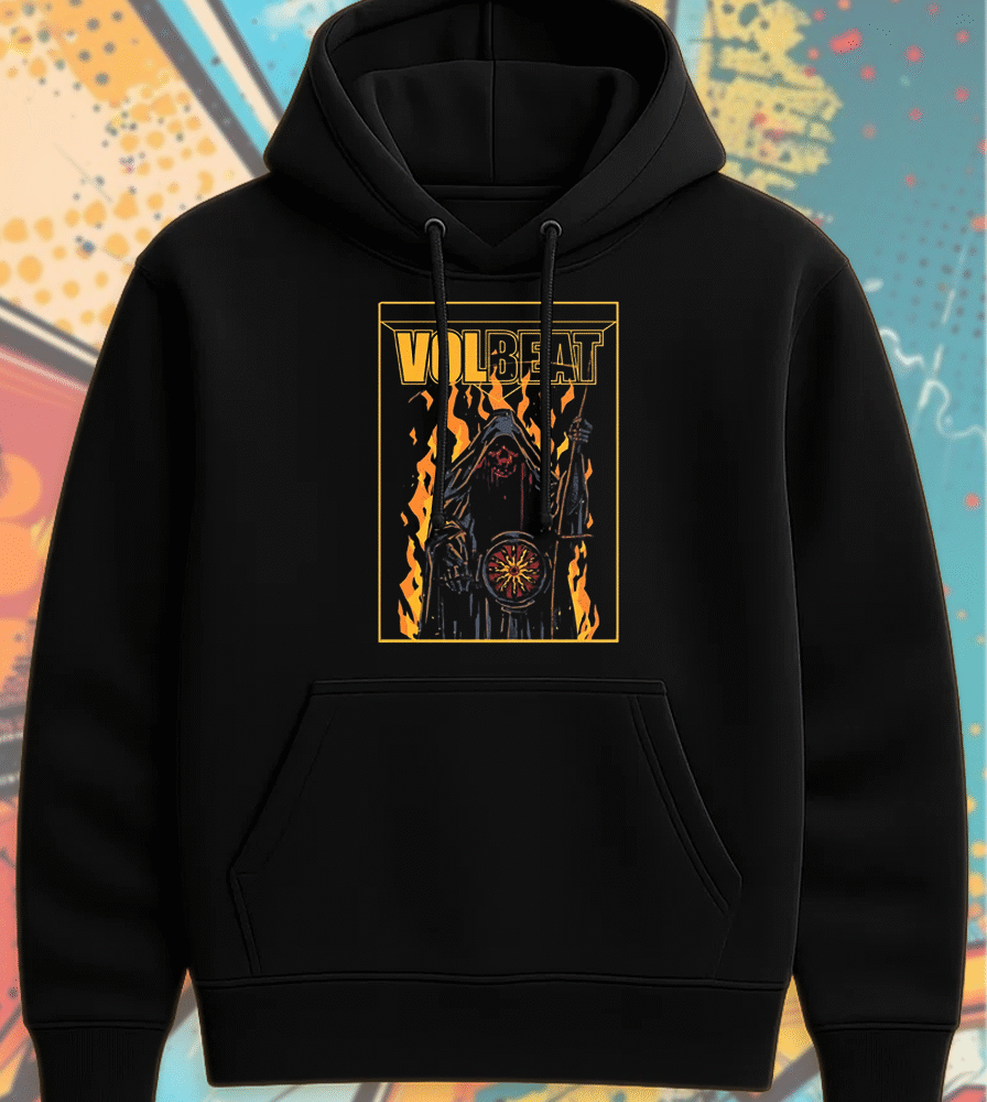 Volbeat x Metal Hammer Issue 401 Hoodie – Exclusive Fire Reaper Graphic, Heavy Metal Band Merch