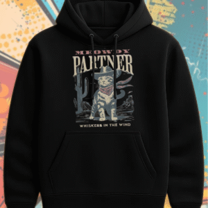 Meowdy Partner Cowboy Cat Hoodie – Funny Western Cat Shirt, Vintage Cowgirl Sweatshirt, Cute Cat Lover Gift