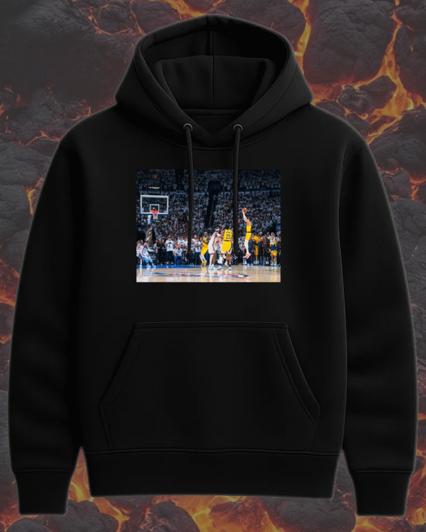 "BIG TIME BUCKET" Tyrese Haliburton Clutch Buzzer-Beater – NBA Playoffs 2025 T-Shirt, Hoodie, Sweatshirt, Tank Top & Long Sleeve - Image 5