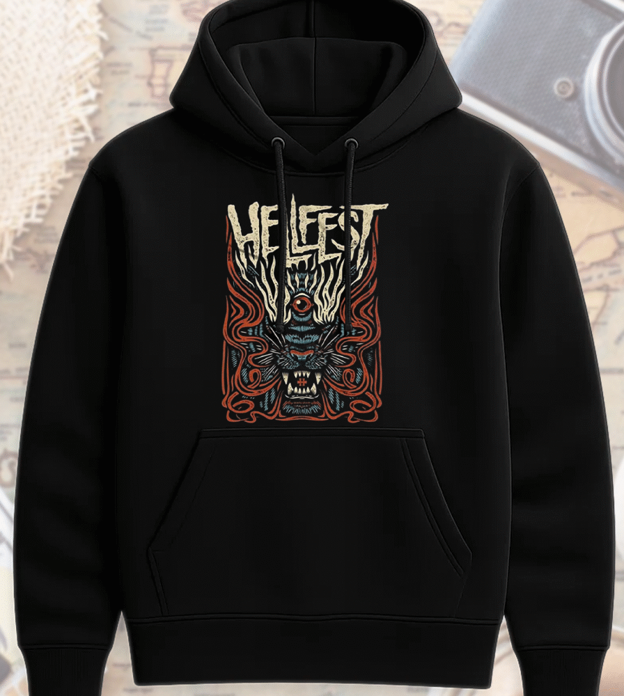 Hellfest 2025 Savage Tiger Shirt or Hoodie – Clisson France June 19–22 Lineup Two-Sided Tour Merch