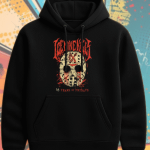 Ice Nine Kills x Jason Voorhees Hoodie – 45 Years of Fear at Crystal Lake | Friday the 13th Horror Tribute