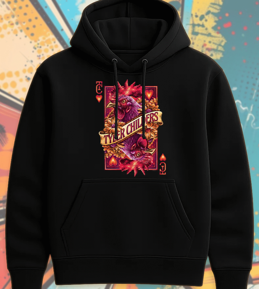Tyler Childers Las Vegas 2025 Hoodie – MGM Grand Concert “Cock” Playing Card Poster Art